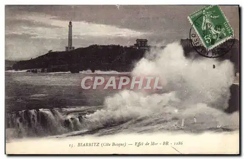 Cartes postales Phare Biarritz Effet de mer