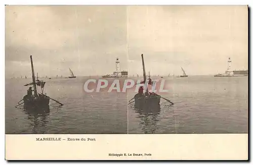 Cartes postales Phare Marseille Entree du port Barque Bateau