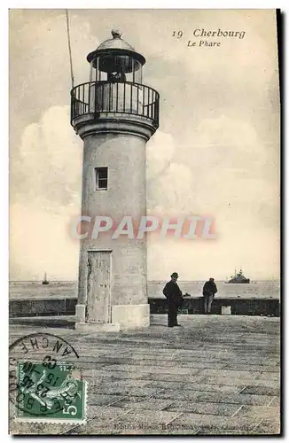 Ansichtskarte AK Phare Cherbourg Bateau