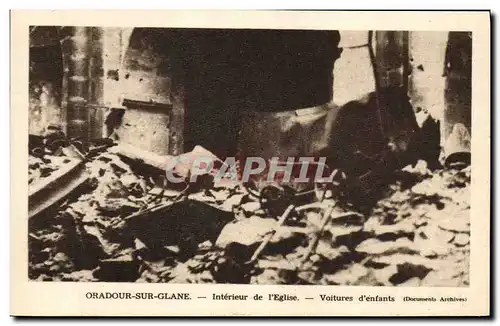 Cartes postales moderne Militaria Oradour sur Glane Interieur de l&#39eglise Voitures d&#39enfants