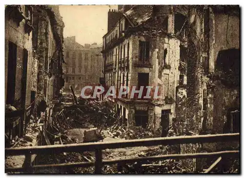 Moderne Karte Militaria Nantes apres les bombardements La rue de l&#39Arche Seche vers la Place Royale
