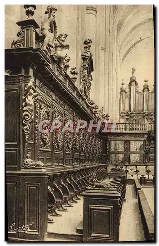 Ansichtskarte AK Orgue Basilique de St Maximin Partie droite des stalles