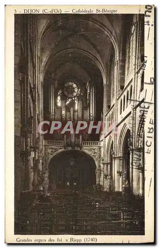 Cartes postales Orgue Dijon Cathedrale St Benigne Grands orgues des freres Riepp