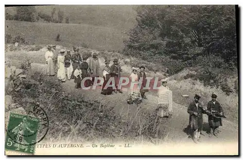 Cartes postales Folklore Auvergne Un bapteme