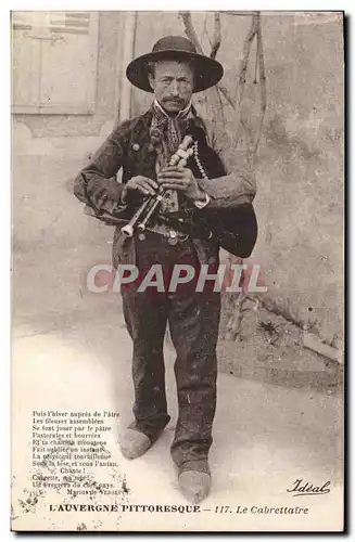 Ansichtskarte AK Folklore Auvergne Le cabrettaire