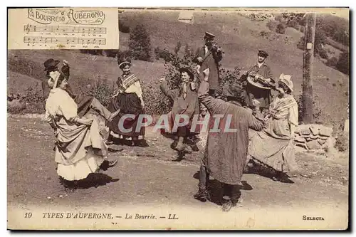 Cartes postales Folklore Auvergne La Bourree