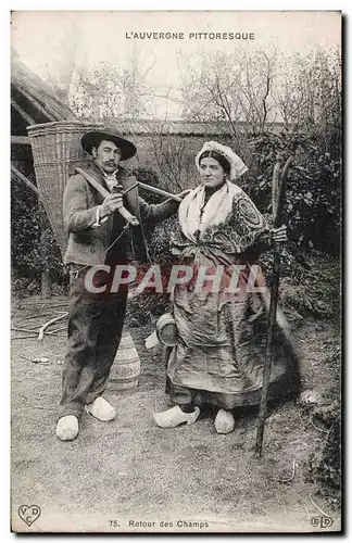 Ansichtskarte AK Folklore Auvergne Retour des champs