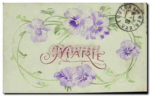 Cartes postales Fantaisie Fleurs Prenom Marie