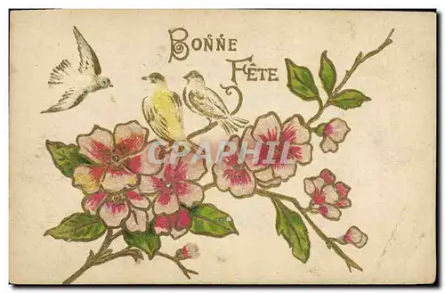 Cartes postales Fantaisie Fleurs Oiseaux