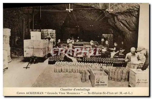 Cartes postales Vin Vendanges Chantier d&#39emballage Caves Ackermann Grands Vins Mousseux St Hilaire St Florent