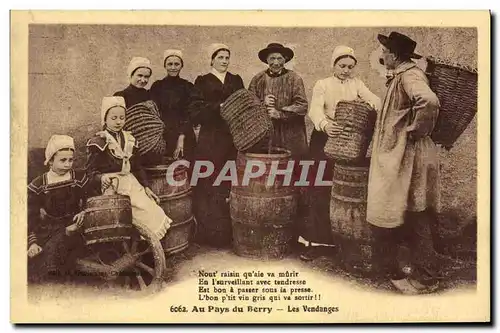 Cartes postales Vin Vendanges Au Pays du Berry