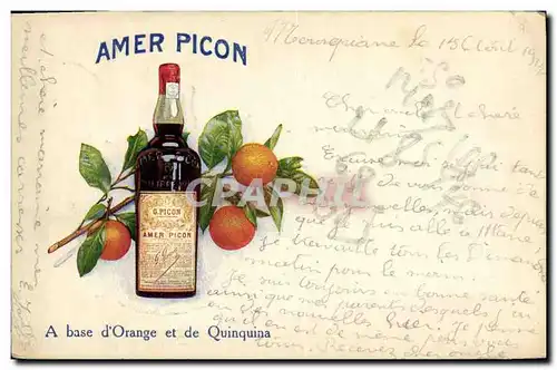 Cartes postales Publicite Amer Picon a base d&#39orange et de Quinquina