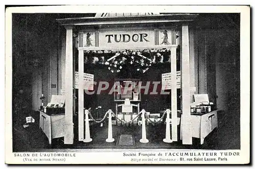 Cartes postales Publicite Salon de l&#39automobile Accumulateur Tudor Rue Saint Lazare Paris