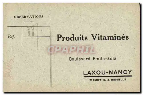 Cartes postales Publicite Produits Vitamines Boulevard Emile Zola Laxou Nancy Meurthe et Moselle