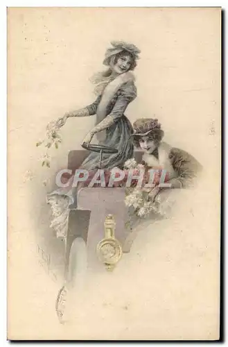 Cartes postales Fantaisie Femmes Automobile