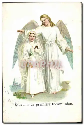 Ansichtskarte AK Fantaisie Communion Enfant Ange