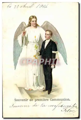 Cartes postales Fantaisie Communion Enfant Ange