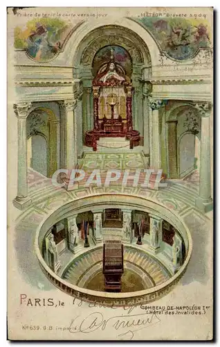 Cartes postales Fantaisie Illustrateur Carte transparente Paris Tombeau de Napoleon 1er Hotel des Invalides