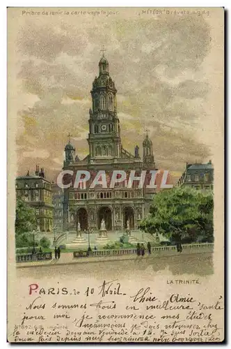 Cartes postales Fantaisie Illustrateur Carte transparente Paris La Trinite