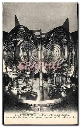 Cartes postales Phare d&#39Eckmuhl Penmarch Systeme lenticulaire electrique