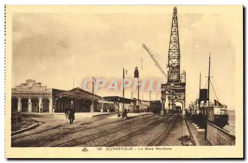 Cartes postales Phare Dunkerque La Gare Maritime Bateau