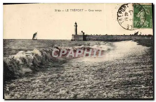 Cartes postales Phare Le Treport Gros temps