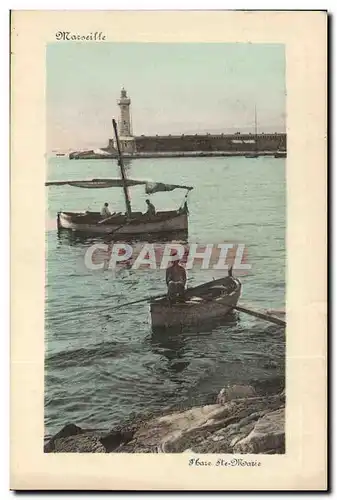 Cartes postales Phare Ste Marie Marseille Barque
