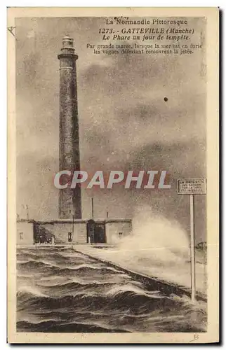 Cartes postales Phare Gatteville Le phare un jour de tempete