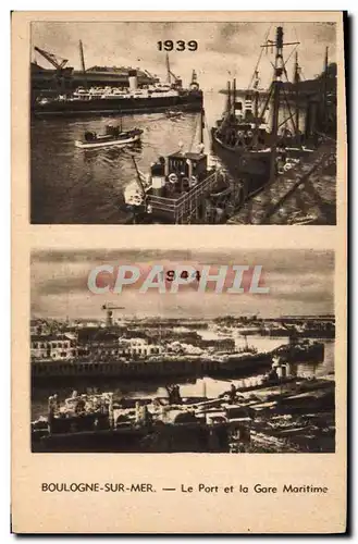 Moderne Karte Militaria Boulogne sur Mer Le port et la gare maritime 1939 1944