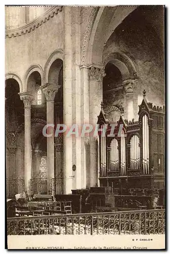 Cartes postales Orgue Paray le Monial Interieur de la basilique Les orgues