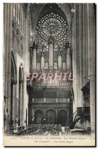 Cartes postales Orgue Tours La cathedrale Les grands orgues