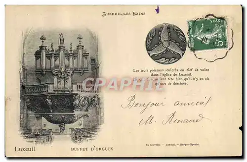 Cartes postales Orgue Luxeuil les Bains Buffet d'orgues