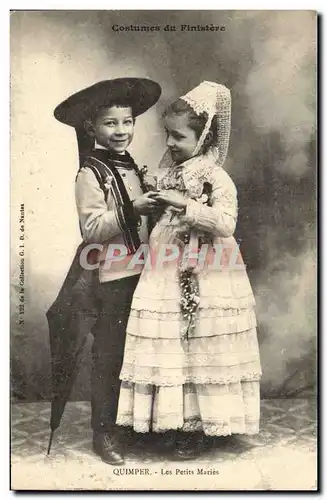 Ansichtskarte AK Folklore Enfants Quimper Les petits maries Mariage