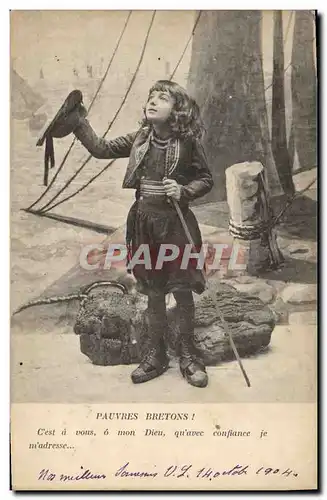 Cartes postales Folklore Enfant Pauvres bretons !