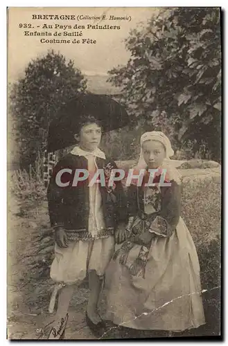 Ansichtskarte AK Folklore Au pays des Paludiers Enfants de Saille Costume de fete