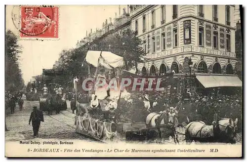 Cartes postales Vin Bordeaux Fete des Vendanges Le char de Marennes symbolisant l&#39ostreiculture
