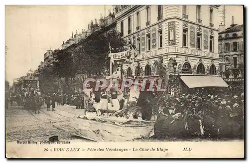 Cartes postales Vin Bordeaux Fete des Vendanges Le char de Blaye