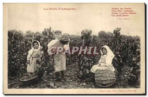 Cartes postales Vin Vendanges Les petits vendangeurs Enfants