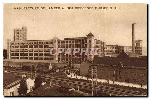 Cartes postales Publicite Manufacture de lampes a incandescence Philips SA