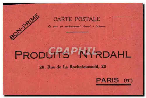 Cartes postales Publicite Produits Nyrdahl Rue de la Rochefoucauld Paris 9eme