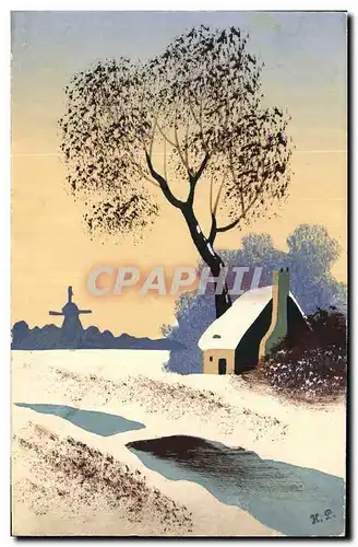 Cartes postales Fantaisie (dessin a la main) Paysage