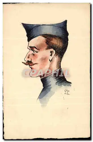 Cartes postales Fantaisie (dessin a la main) Soldat Militaria