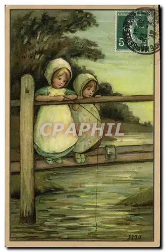 Cartes postales Fantaisie Enfants Peche