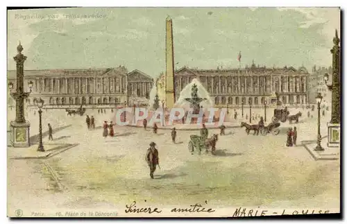 Ansichtskarte AK Fantaisie Carte transparente Paris Place de la Concorde