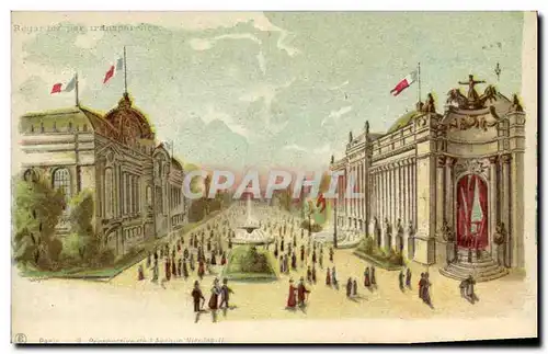 Ansichtskarte AK Fantaisie Carte transparente Paris Perspective de l&#39Avenue Nicolas II