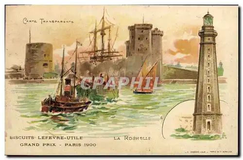 Ansichtskarte AK Fantaisie Carte transparente La Rochelle Biscuits Lefevre Utile Grand Prix 1900 Bateau Voilier P