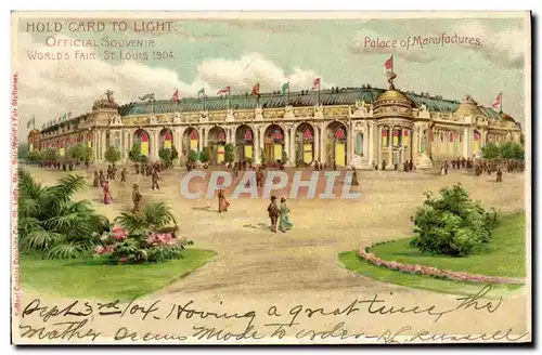 Ansichtskarte AK Fantaisie Carte transparente World&#39s Fair St Louis 1904 Palace of manufactures