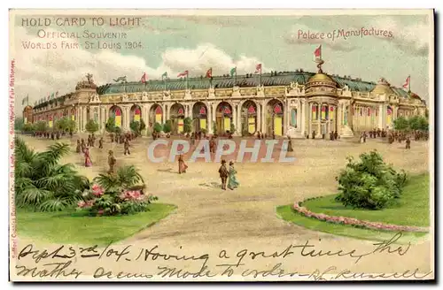Cartes postales Fantaisie Carte transparente World&#39s Fair St Louis 1904 Palace of manufactures