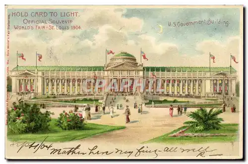 Cartes postales Fantaisie Carte transparente World&#39s Fair St Louis 1904 US Government Building