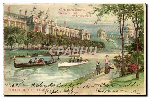 Ansichtskarte AK Fantaisie Carte transparente World&#39s Fair St Louis 1904 Grand Lagoon